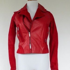 Zac Posen for Target Red Leather Jacket, Sz M